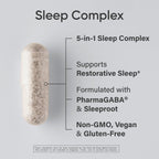 Sports Research® Sleep Complex (Melatonin-Free), 60 Veggie Capsules | Natural Sleep Aid with Valerian Root, GABA, L-Theanine, Magnesium & 5-HTP - Non-GMO Verified & Gluten Free