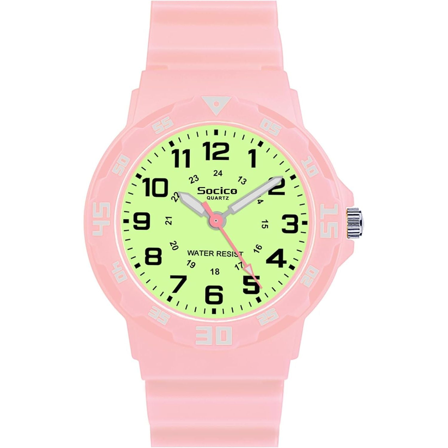 Buy now SOCICO Children Analog Watch for Boys Girls Waterproof Time Teaching Watch with Soft Band, Learning Time Wrist Watch Easy to Read Christmas Gifts for Kids Ages 3-12 Great Gifts Pink-luminous-1 at indiglob india