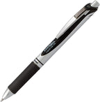 Pentel Energel 0.7 mm RTX Retractable Black Ink Pens - Medium Point, Metal Tip Pack of 10