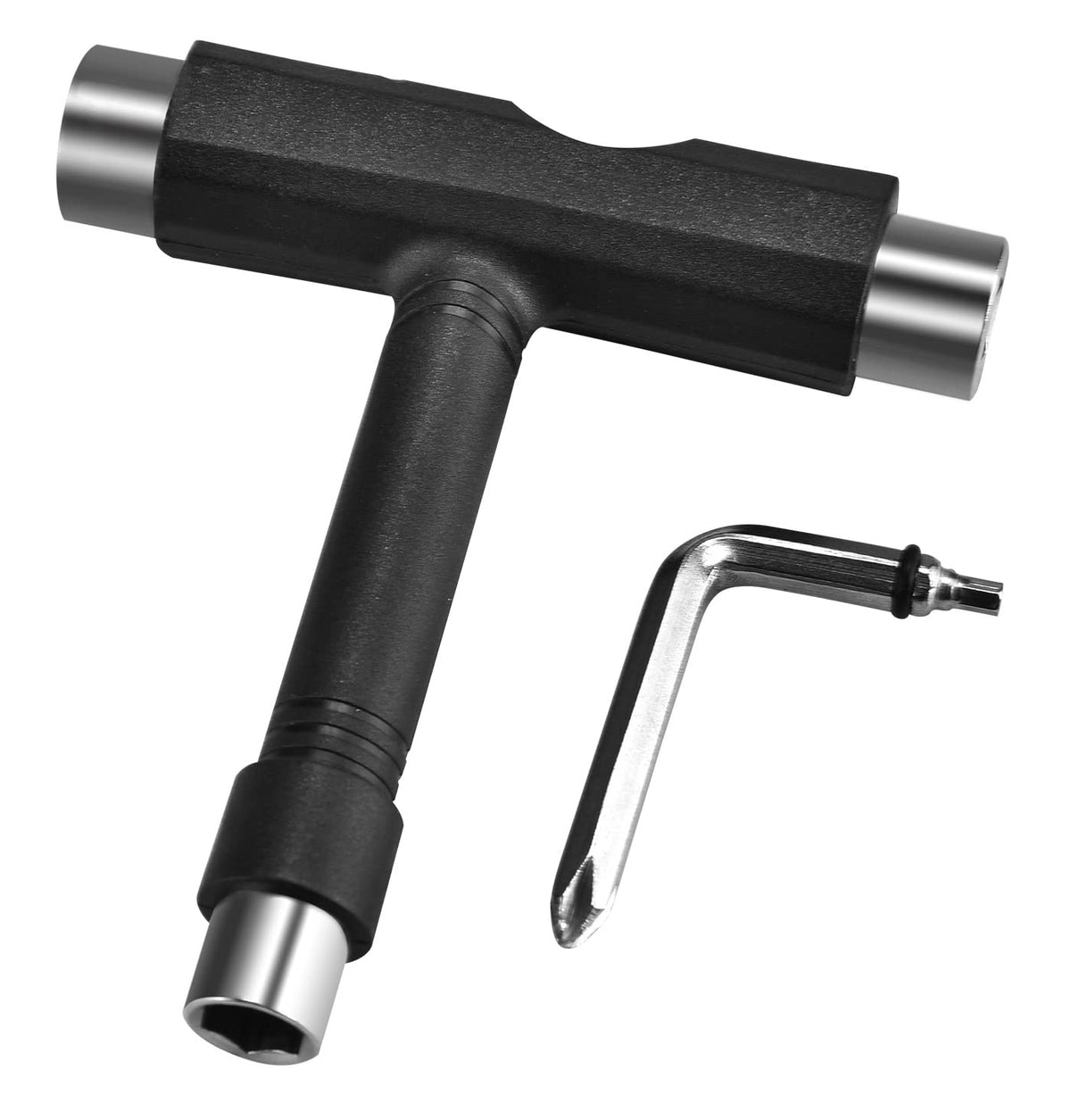 Skate Tool All-in-One, Skateboard Tool Roller Skate Tool T Tool for Skateboard, Muti-Function Portable Skateboard Longboard Accessory with T-Type Allen Key and L-Type Phillips Head Wrench Screwdriver