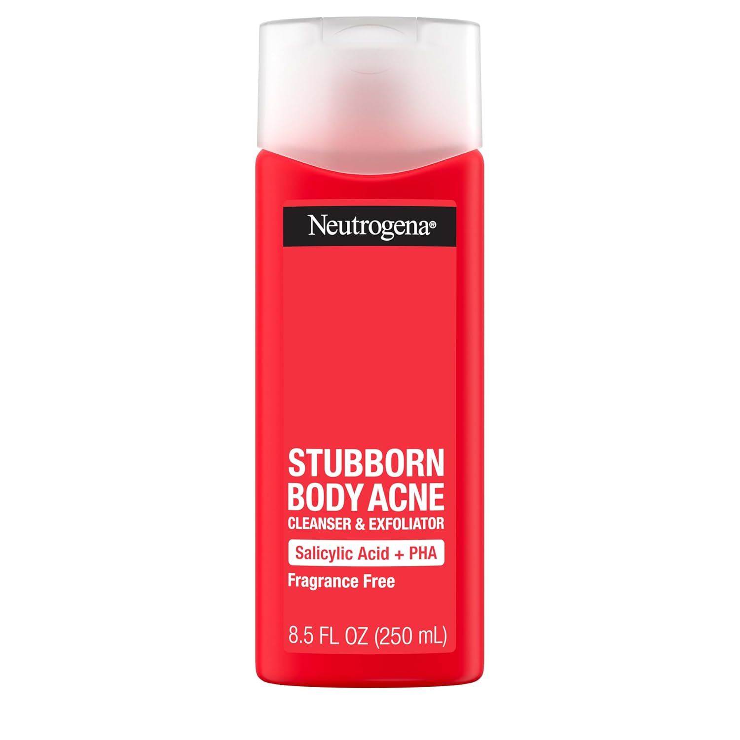 Buy now Neutrogena Salicylic Acid & PHA Stubborn Acne Body Wash, Exfoliating Cleanser Acne Treatment for Chest & Shoulder, Gently Clears, Exfoliates & Helps Prevent Breakouts, Fragrance Free, 8.5 Fl Oz at indiglob india
