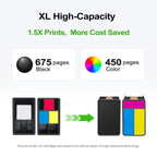 Ankink 63XL Black Ink Cartridges Replacement for HP 63 XL HP63XL (2-Pack)