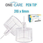 ONE-CARE Pen Tips, 31G x 6mm, Ultra-Fine, Twist-On Design, 100 Count