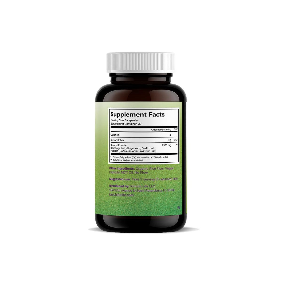 Premium Fermented Kimchi Capsules - Vegan & Natural 90 Caps