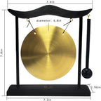 Buy now Feng Shui Brass Gong Desktop Zen Art for Fortune + Free Red String Bracelet H1301 at indiglob india