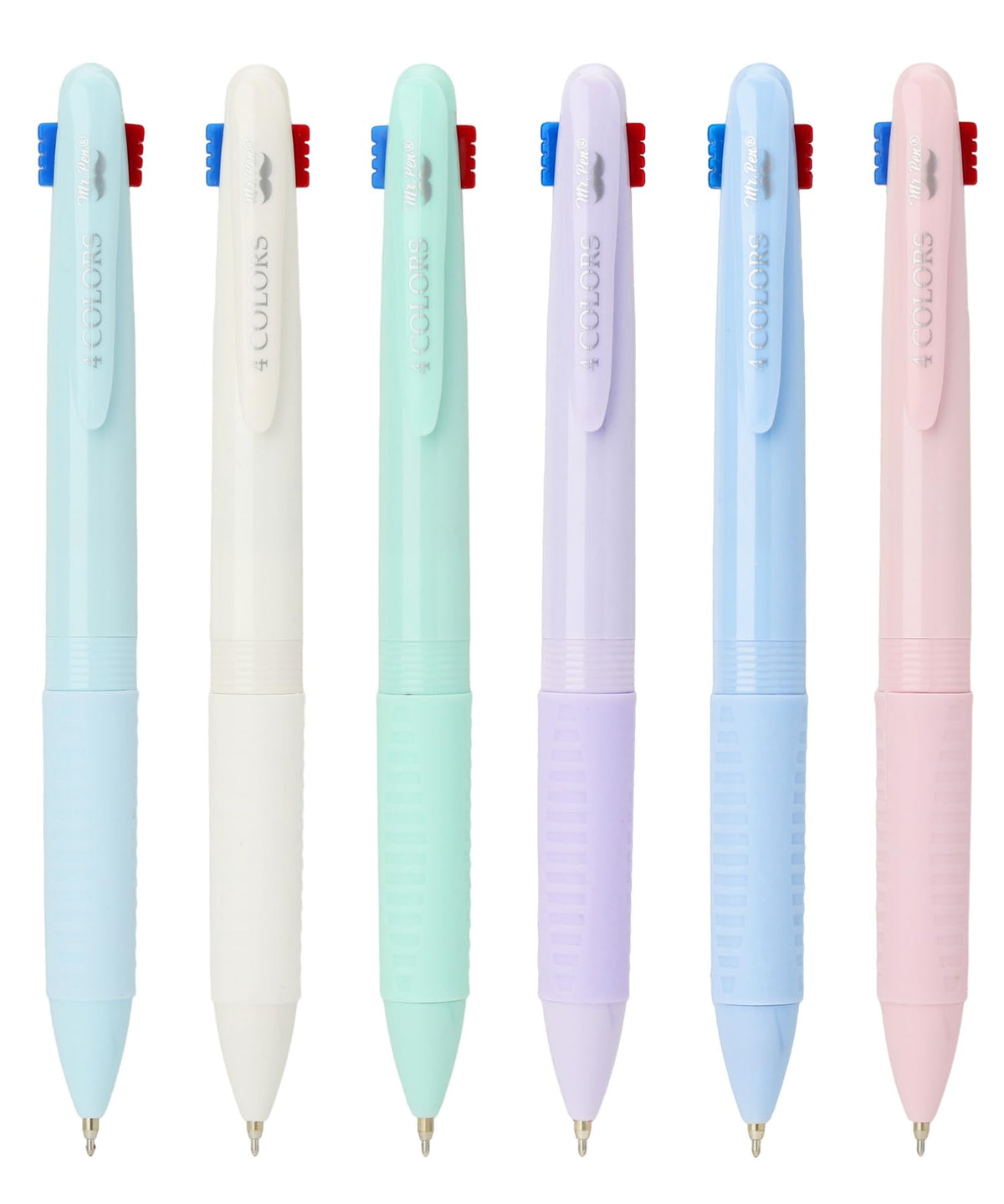 Mr. Pen- Multicolor Ballpoint Pen, 4-in-1, 6 Pack, Colorful Ink, 0.5mm