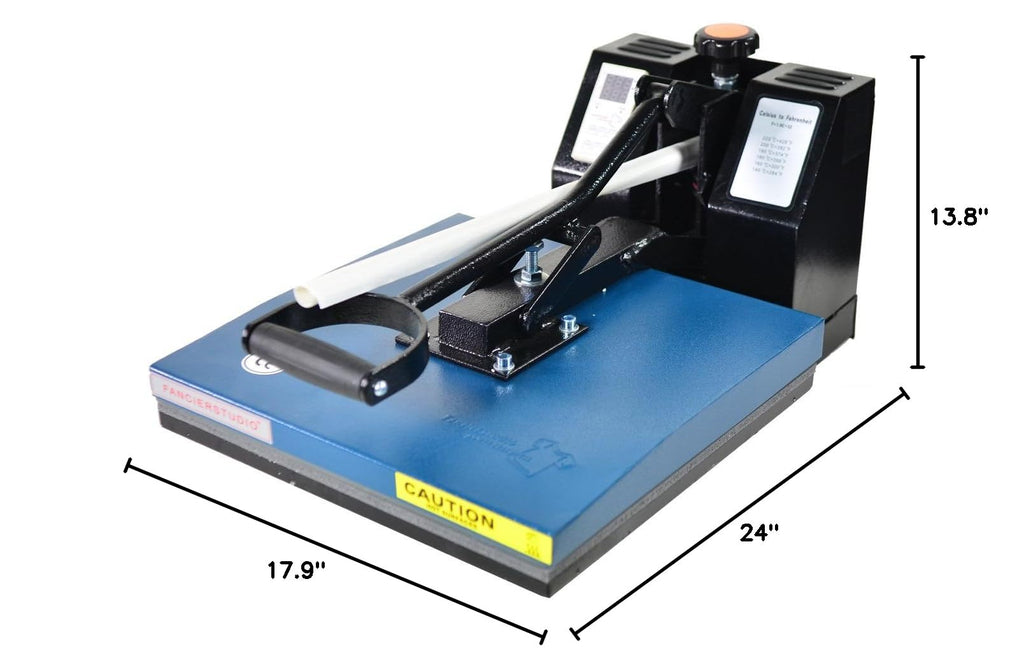 Fancierstudio Digital Heat Press 15 x 15 Sublimation Rhinestone Heat T-Shirt Machine15x15 B/BLK