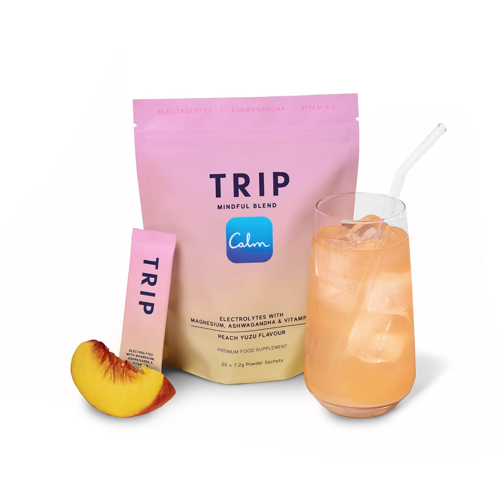 TRIP Calm Magnesium Glycinate Powder, Relaxation Drink Mix Pomegranate 30ct