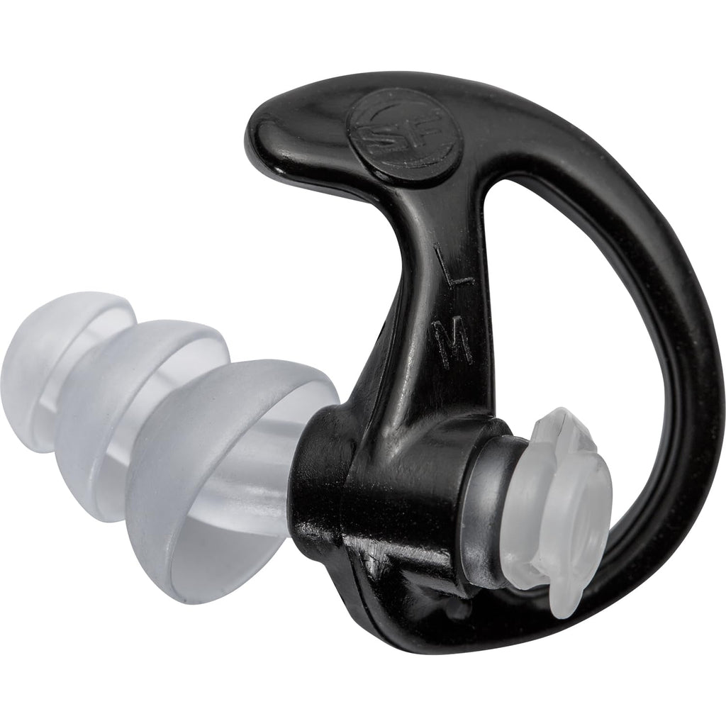 SureFire EP4 Sonic Defenders Plus Filtered Earplugs, Triple flanged Design, Reusable, Black, Medium