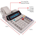 Sharp EL-1801V Ink Printing Calculator, 12-Digit LCD, AC Powered, Off-White, Ideal for Business & Office Use, Easy-to-Read Display & Durable Design