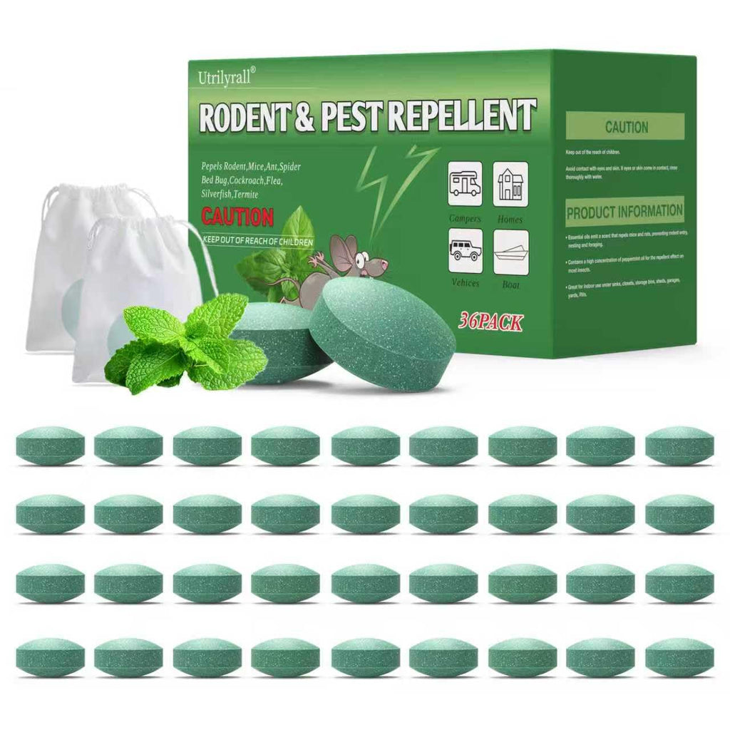 Mouse Rodent Repellent, 36 Pack Pest Repellent Tablets for Indoor & Outdoor