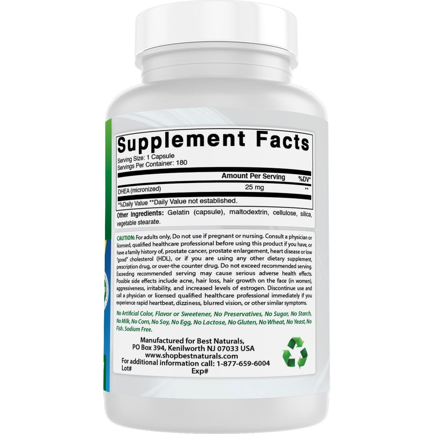 Buy now Best Naturals, Micronized DHEA 25 mg 180 Capsules at indiglob india