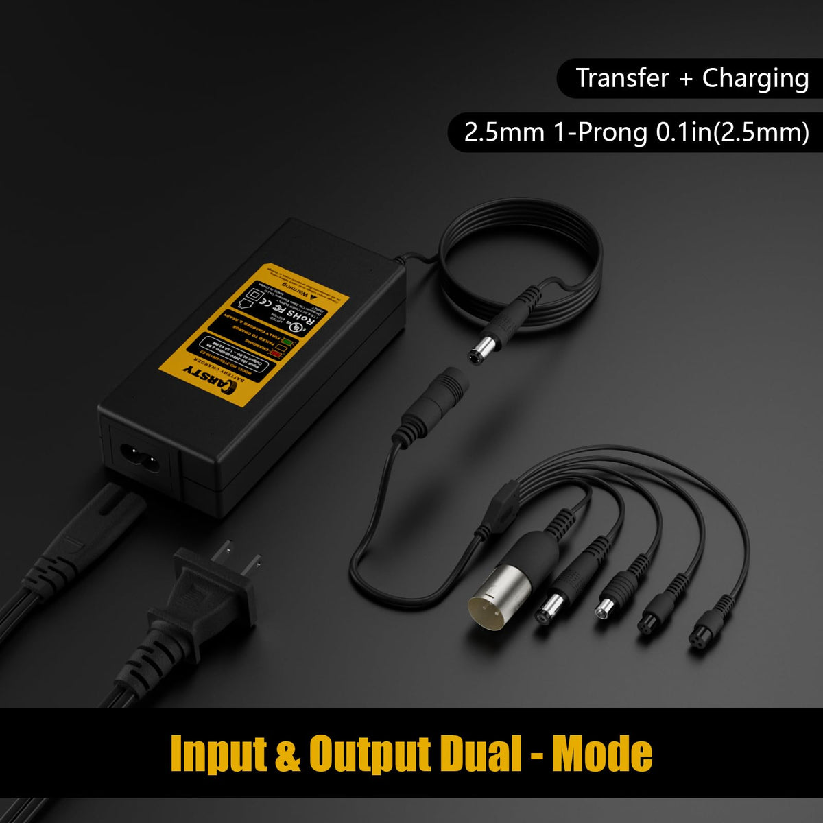 Carsty 42V Hoverboard Charger, Universal 5-in-1 Electric Scooter Charger