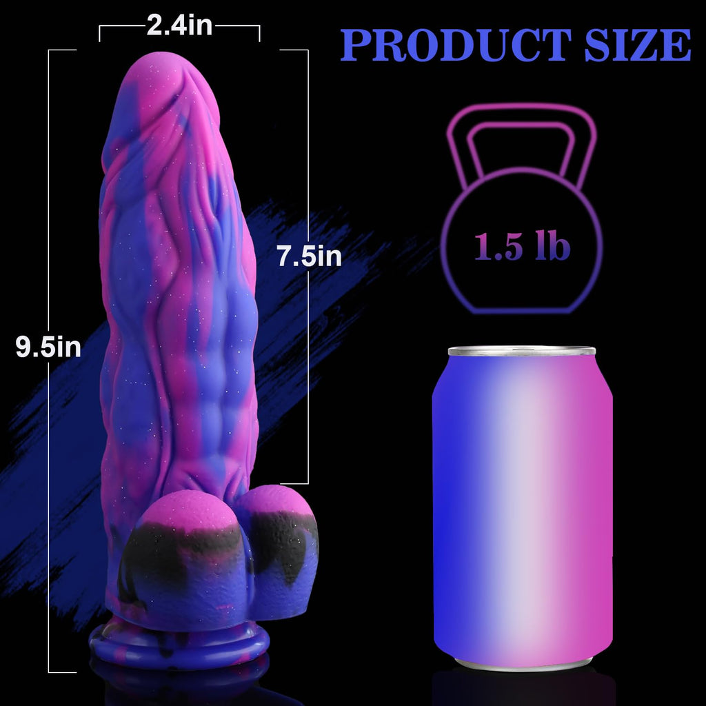 9.5'' Huge Realistic G-Spot Anal Dildo, Ex-Thick (7.5'' Girth), Suction Cup
