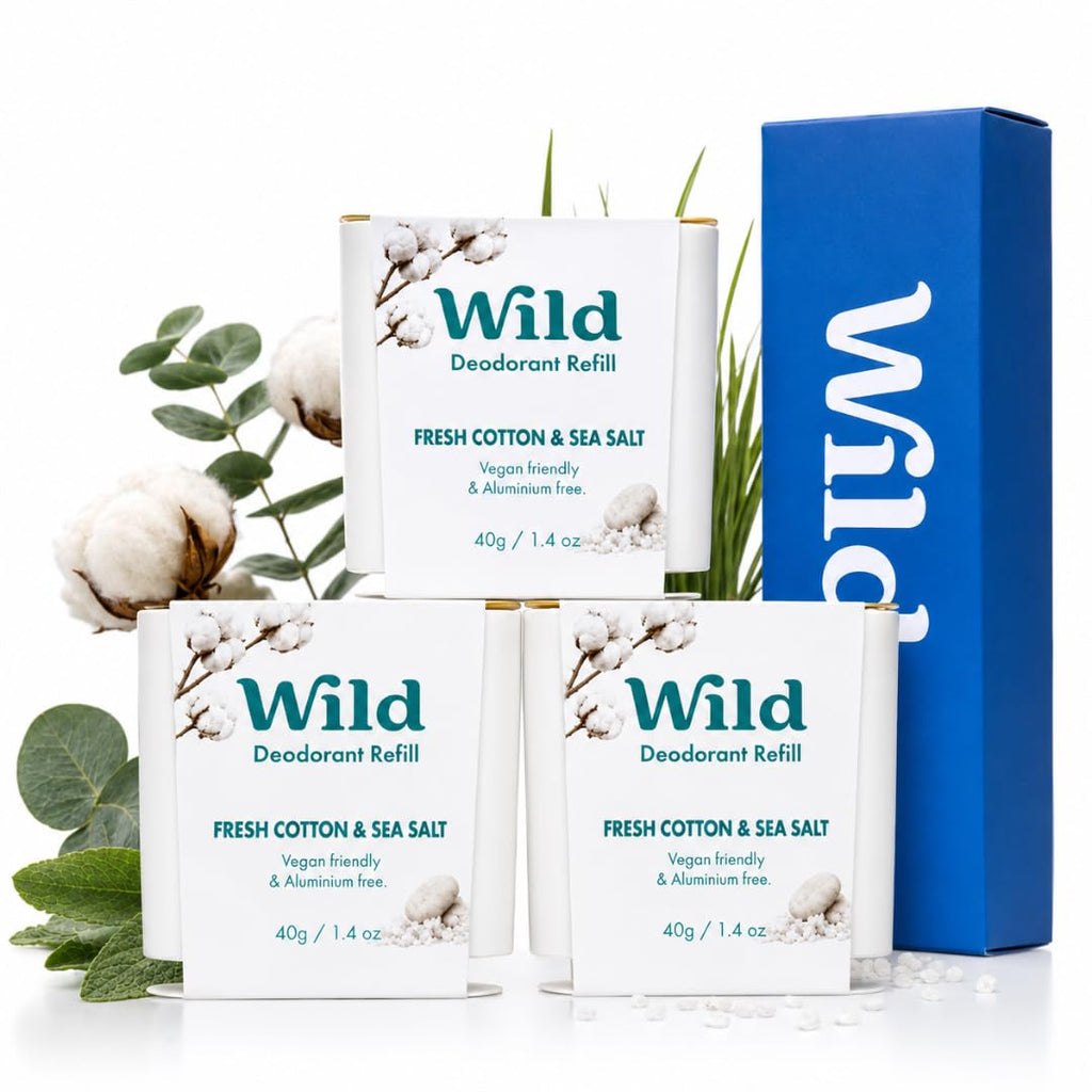 Wild Aluminum Free Natural Deodorant Refills - Clean Scents Variety Pack - Women & Men's - Fits Wild Refillable Case - 24 Hour Odor Protection - Box of 3