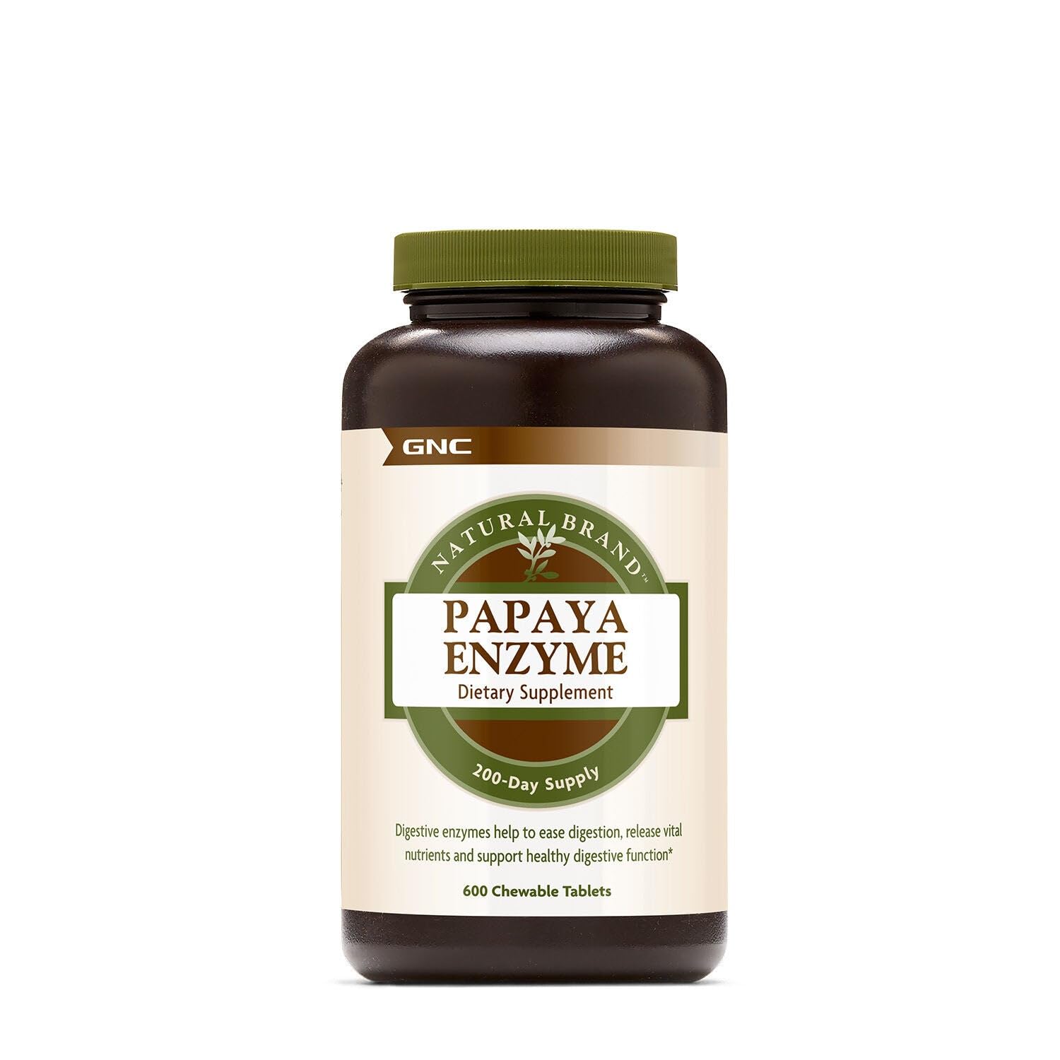Buy now GNC Natural Brand Papaya Enzyme, 600 chewable Tablets at indiglob india