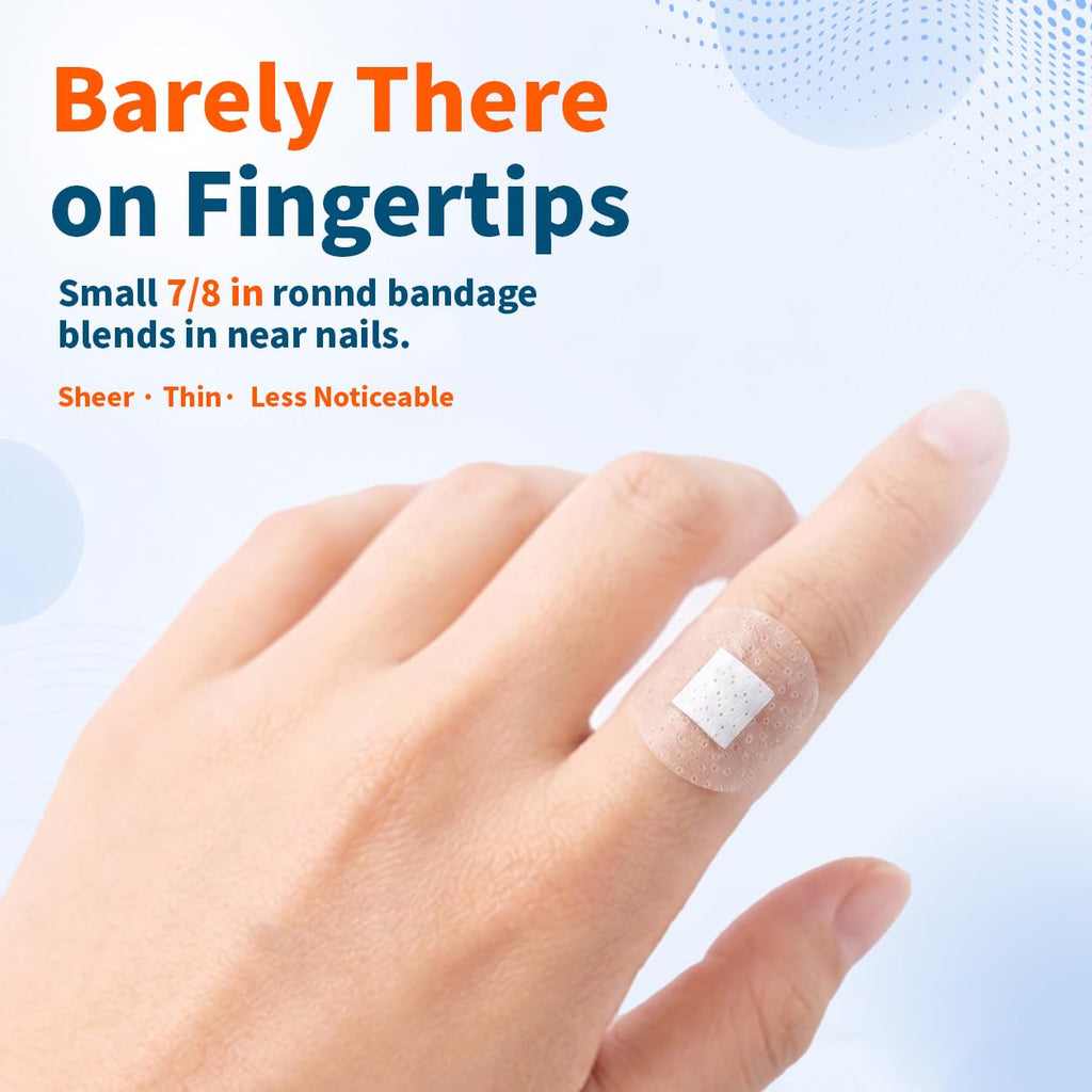 3 Sizes Clear Small Round Bandages, 100 Count, Secure Hold