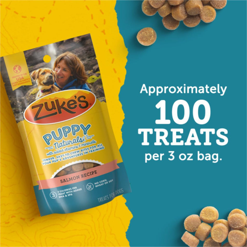 Zuke’s Puppy Naturals Training Dog Treats, Salmon Recipe, 5 oz Pouch