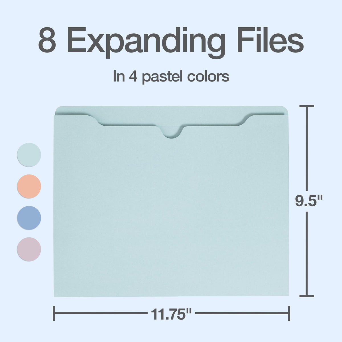 Oxford Expanding File Folders, 8 Pack, Closed Sides, Expands 2", 4 Pastel Colors, Letter Size (8.5" x 11"), Color-Coding for School, Office & Home Document Organization
