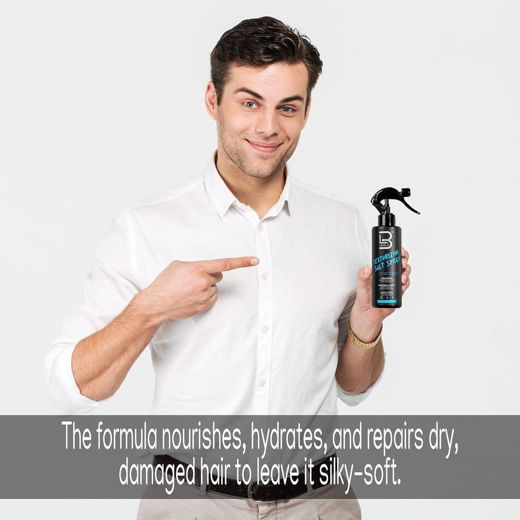 L3 Level 3 Sea Salt Spray for Hair, Texturizing, Beachy Waves, 8.45 fl oz | Texture spray, hair texture spray, light flexible hold, surf spray, casual finish, adds body and definition