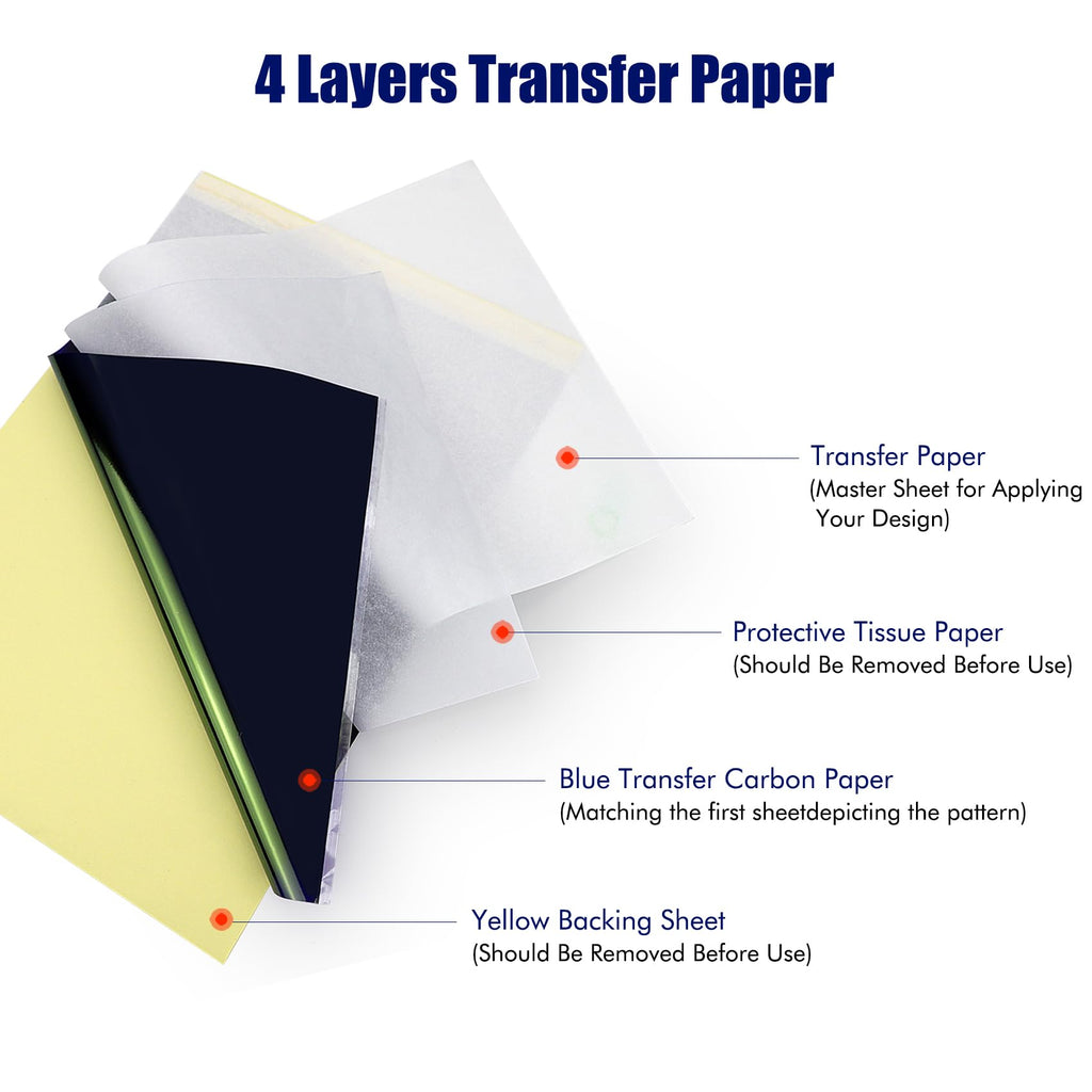 Tattoo Transfer Paper, 50 Sheets Tattoo Stencil Paper for Tattooing,A4 Size