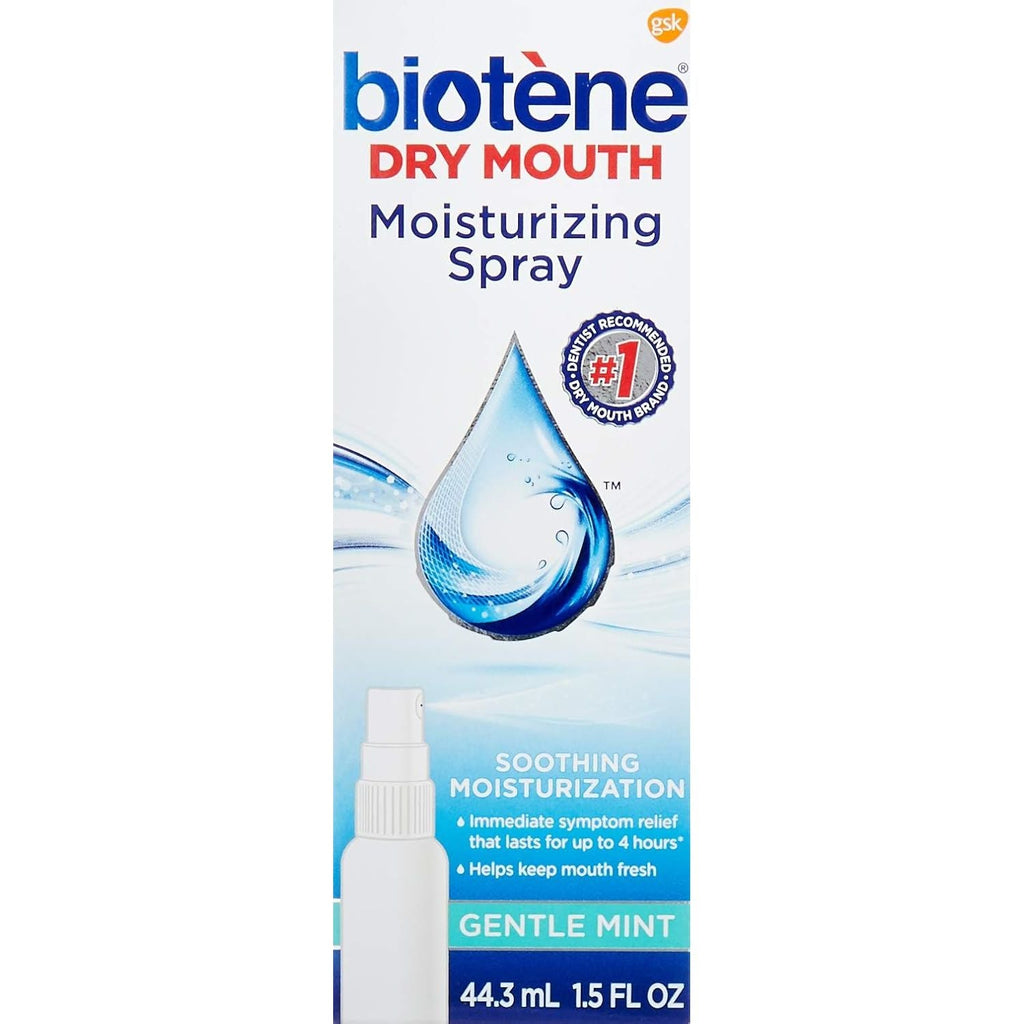 Buy now biotene Moisturizing Mouth Spray Gentle Mint, 1.5 FL OZ (Pack of 4 at indiglob india