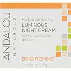 Buy now Andalou Naturals Purple Carrot + Vitamin C Luminous Skin Night Cream - Hydrating Face Moisturizer - With Fruit Stem Cell Complex for Radiant Skin - 1.7 fl oz at indiglob india