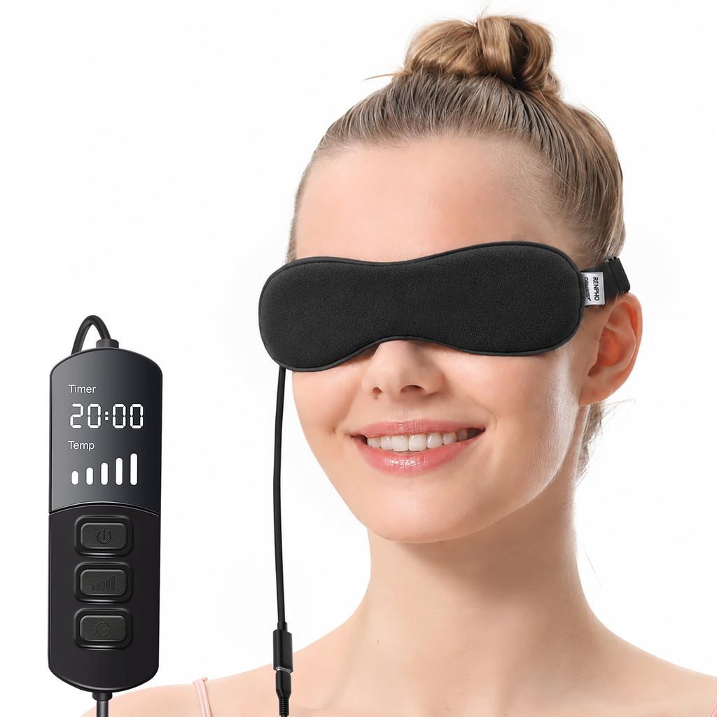 Aroma Season Heated Eye Mask for Dry Eyes, Warm Eye Compress with Flaxseed for MGD, Dry Eye Syndrome, Chalazion Blepharitis Stye Eye Treatment, Steam Moist to Unclog Glands (Blue)