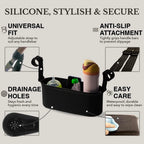 Silicone Stroller Organize, 40 oz Cup Holders, Waterproof & Easy-Clean, BPA-Free Caddy with Phone Pocket & Storage, Universal Anti-Slip Straps Fit UPPAbaby, Bugaboo, Nuna, Doona & Most Strollers