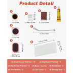 Bike Inner Tire Patch Repair Kit, with 24 PCS Vulcanizing Patches, Portable Storage Box, Metal Rasp and 2 Premium Metal Tire Levers - Also for Road Mountain Bicycle Travel