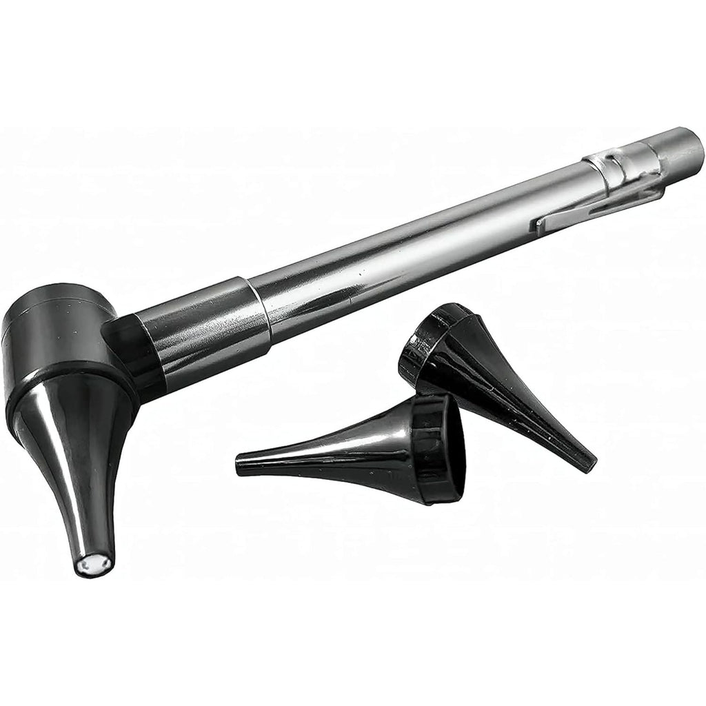 Buy now Third Generation Dr Mom Slimline Stainless LED Pocket Otoscope with Soft White Natural Hue Light Spectrum in Clamshell Packaging at indiglob india