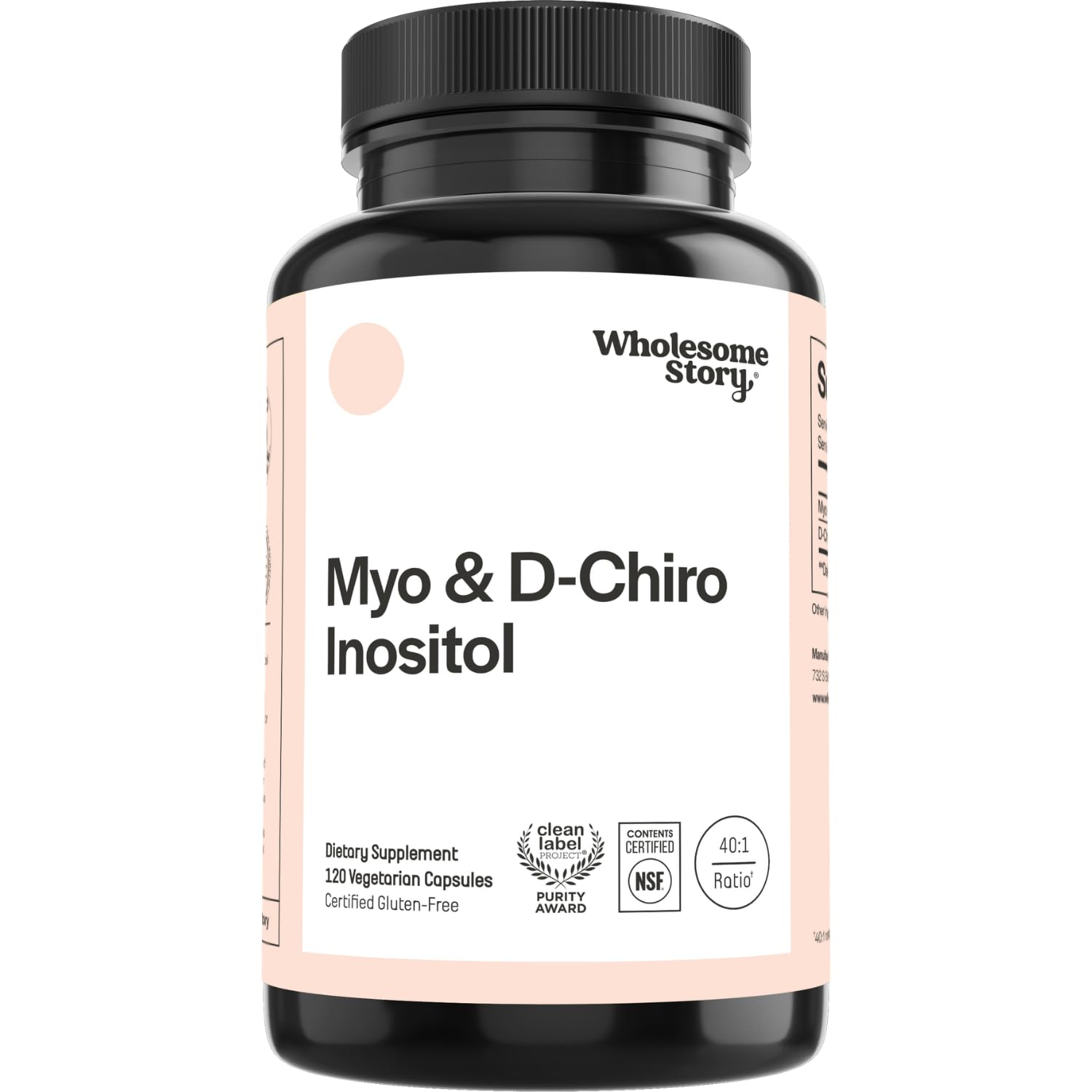 Wholesome Story Myo-Inositol & D-Chiro Inositol Supplement for Women | Fertility Supplements for Hormonal Balance & Ovarian Health Support | Myoinositol | Ideal 40:1 Ratio | 30 Servings