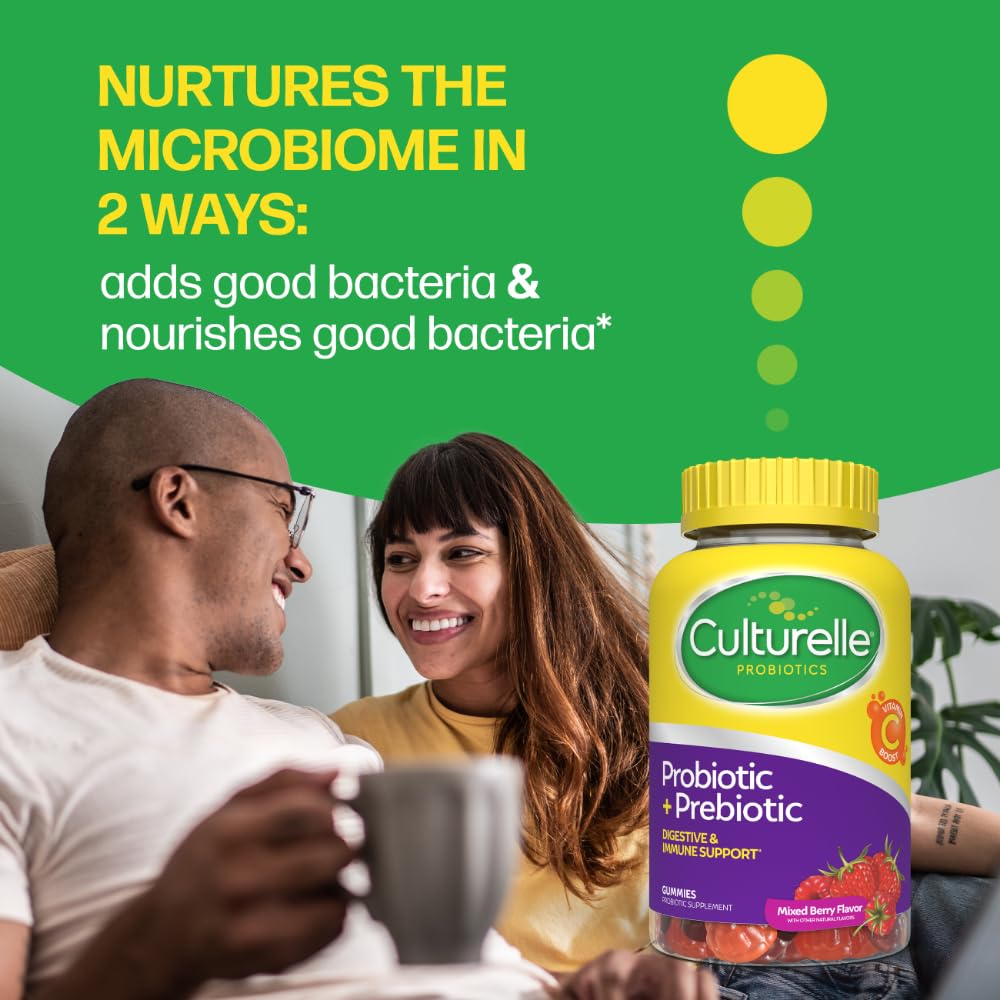 Daily Probiotic Gummies for Women & Men, Berry Flavor, 52 Count, Naturally-Sourced Daily Probiotic + Prebiotic