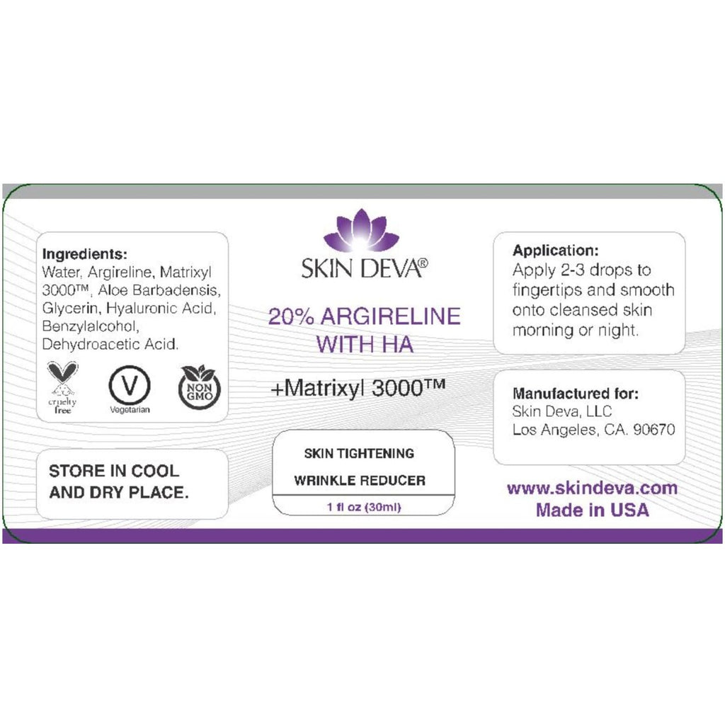 Buy now SKIN DEVA 20% Argireline Serum with Matrixyl 3000 Pure Hyaluronic Acid Serum For Face Deep Wrinkle Reducer Anti Aging Tones Skin and Stimulates Collagen Peptides Serum For Face at indiglob india