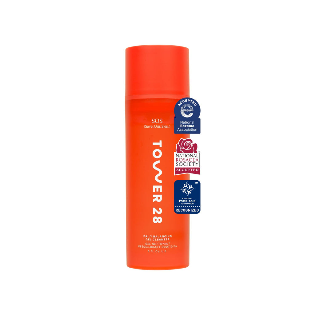 Buy now Tower 28 SOS Gel Facial Cleanser - Hydrating Face Wash + Makeup Remover for Sensitive Skin - Soothing + Gentle Face Cleanser with Aloe Vera, Oat Extract + Minerals - Fragrance-Free Skin Care (5 oz) at indiglob india