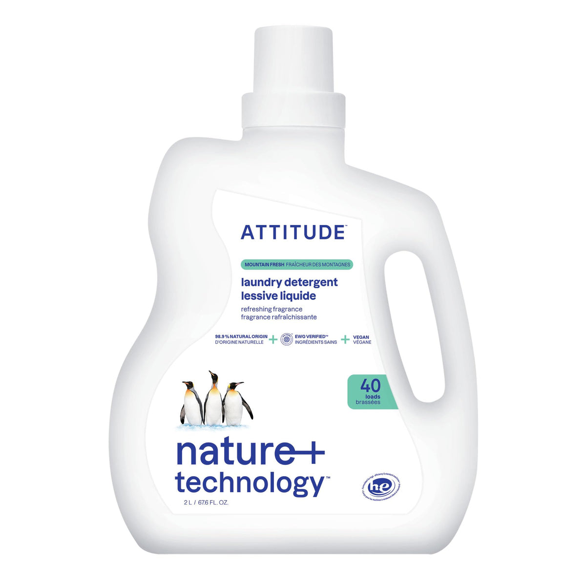 ATTITUDE Liquid Laundry Detergent, EWG Verified, Citrus Zest, 40 Loads