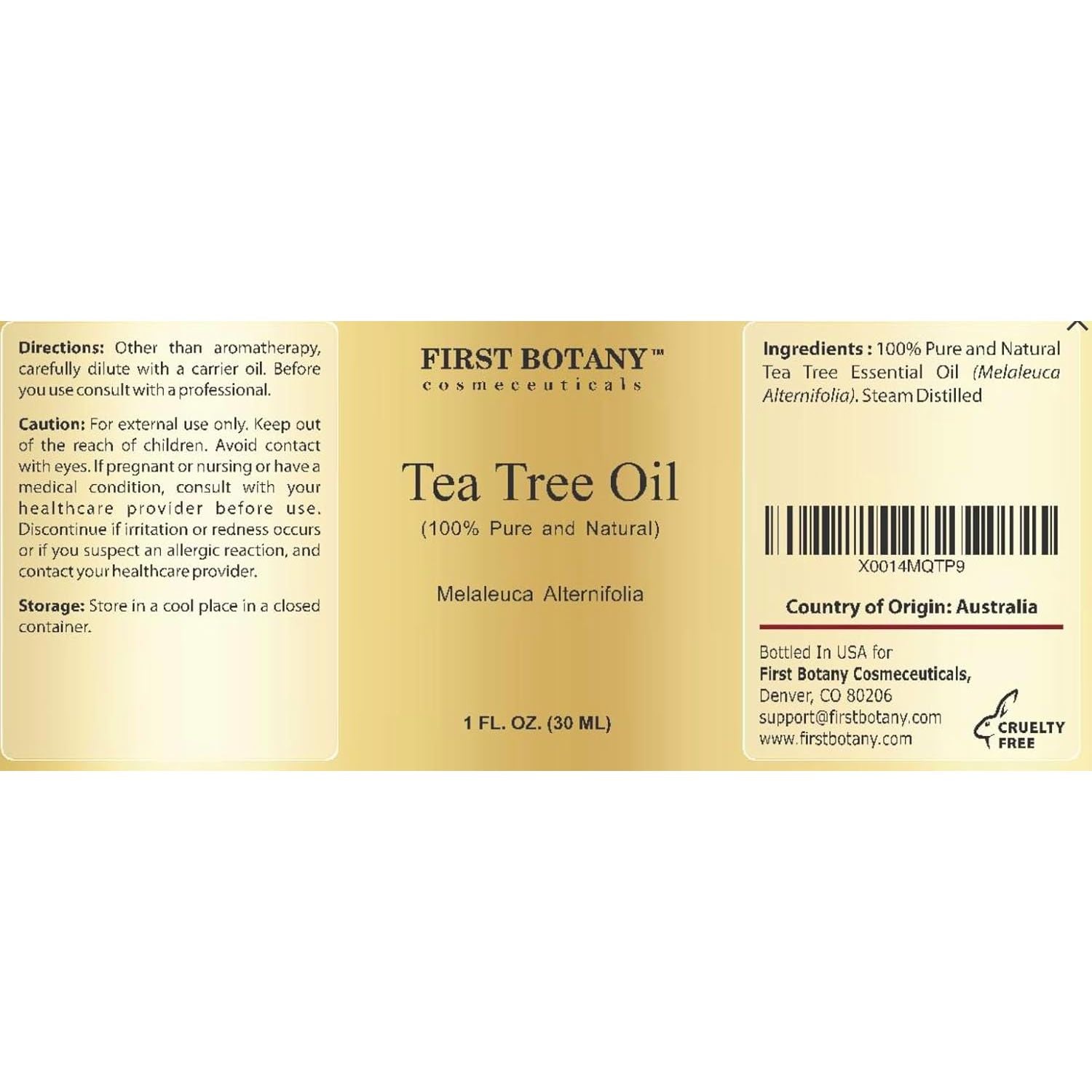 Buy now First Botany, 100% Pure Australian Tea Tree Essential Oil with high conc. of Terpinen - A Known Solution to Help in Fighting Acne, Toenail Issues, Dandruff. (1 fl oz) at indiglob india