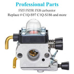 HOODELL FS55 Carburetor, Easy-start FS 55 Carb with Rebuild Kit, Premium FS55R FS45 FS38 HL45 Carburetor for ZAMA STIHL String Hedge Trimmer Weed Eater Parts with Fuel Line Kit