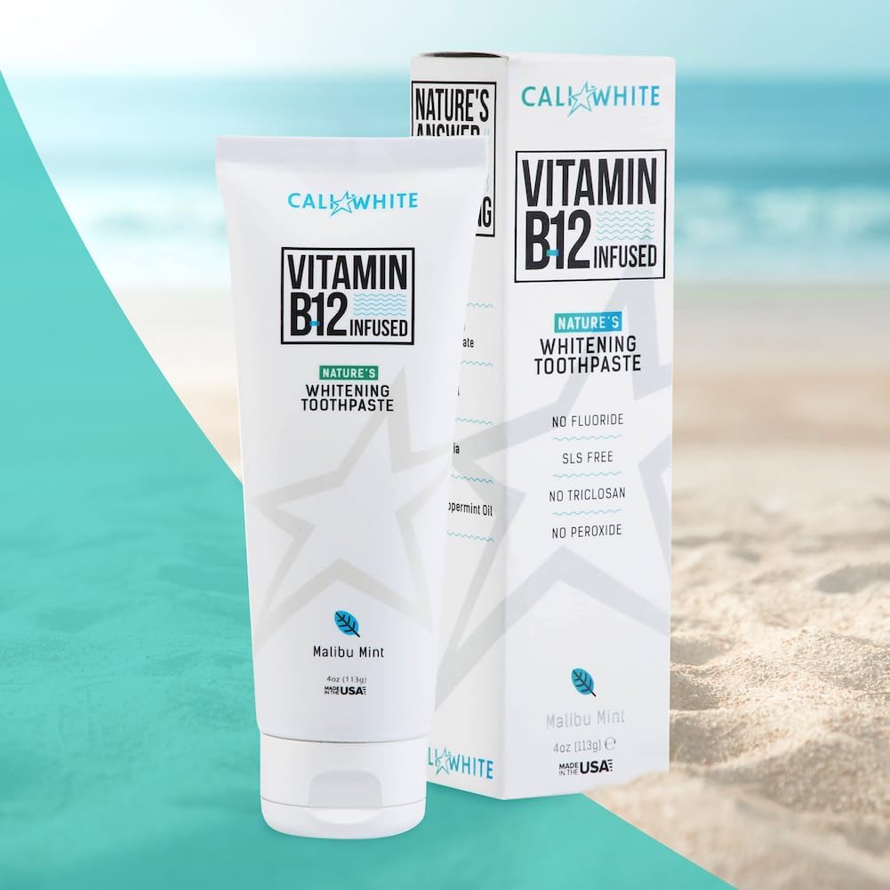 Buy now Cali White No Fluoride Whitening Toothpaste, Infused with Vitamin B12, Pacific Mint, 4 Ounce (1 Pack) at indiglob india