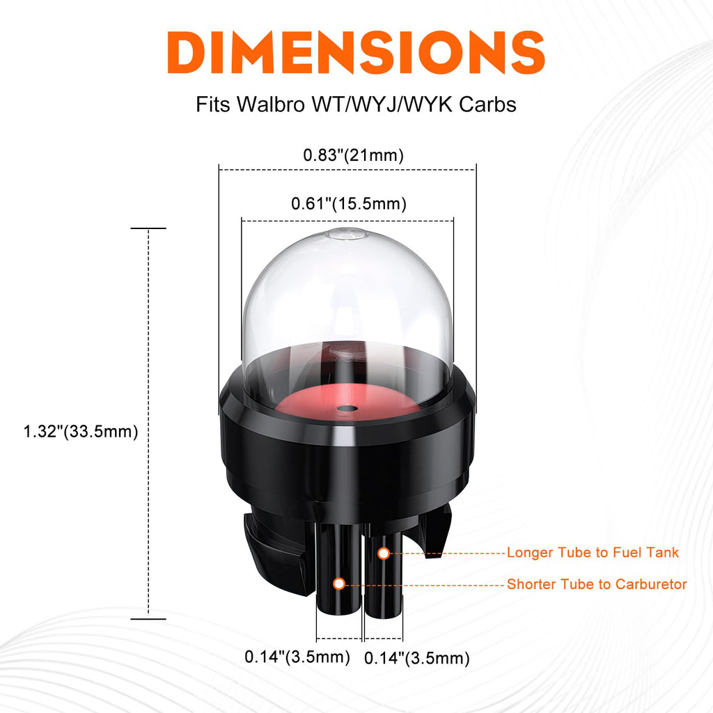 Hipa Fuel Line Primer Bulbs for Husqvarna Chainsaw Trimmer Weedeate Blower