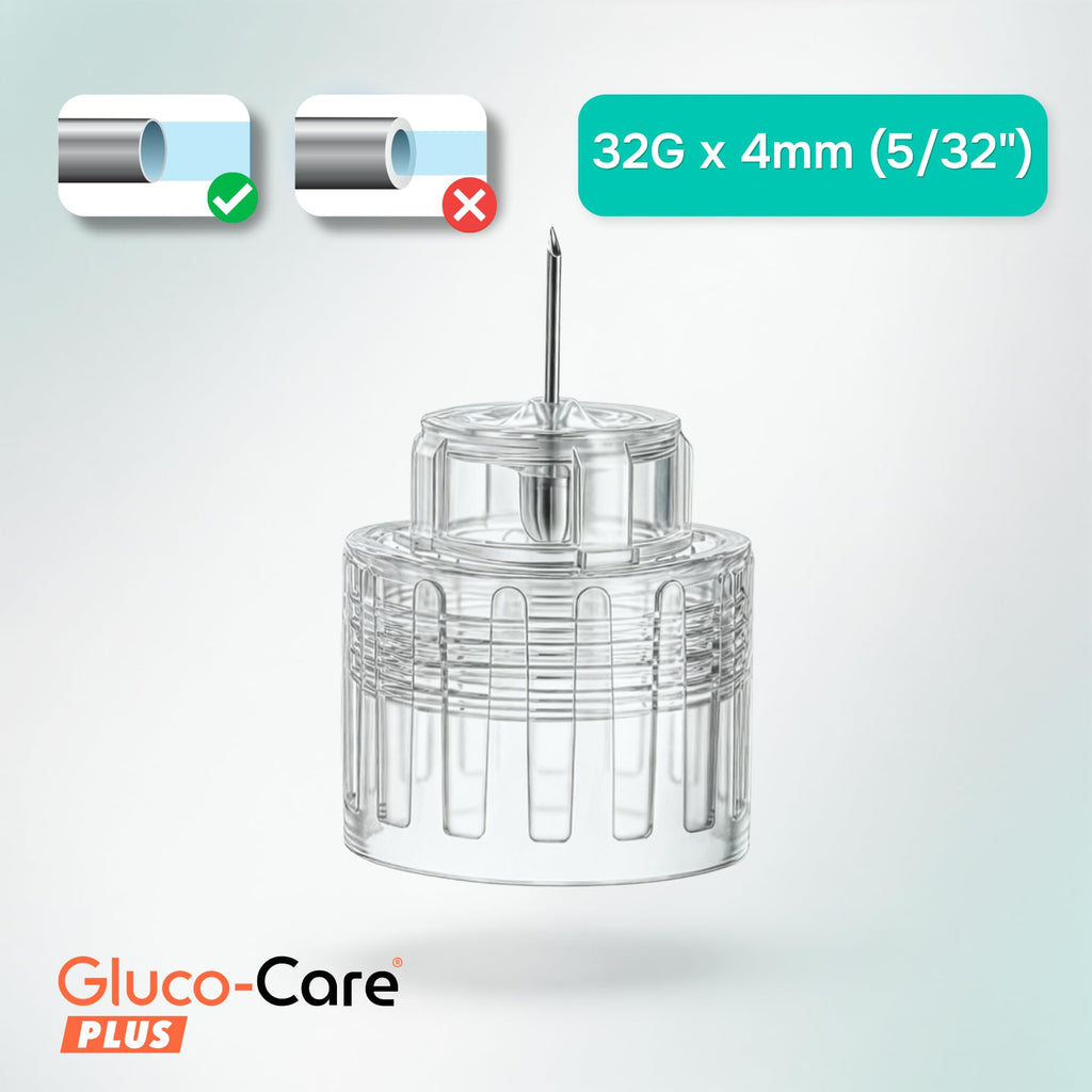 GLUCO-CARE Plus Pen Tips, 32G x 4mm, Ultra-Fine, Twist-On Design, 100 Count