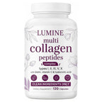 LUMINE Multi Collagen Complex Capsules, Collagen Peptides, Non-GMO Ingredients,Free from Gluten and Soy. Vegan-Friendly, 120Capsules / 60 Servings