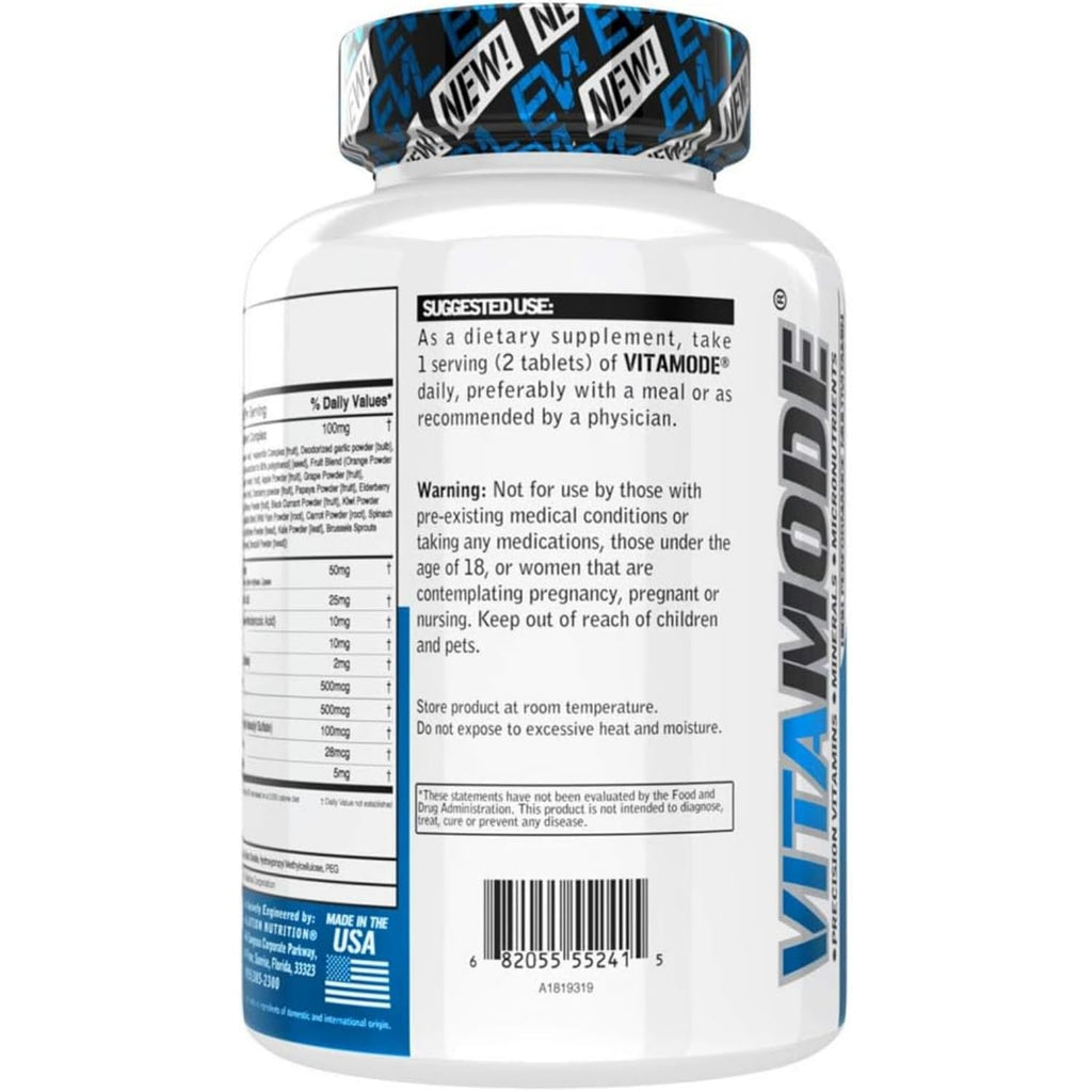 EVL Vitamode - Advanced Daily Men's Multivitamin - 60 Servings | Essential Minerals - Phytonutrient Complex - Active Mens Vitamins for Energy with Lycopene for Muscle Bone and Immune Support