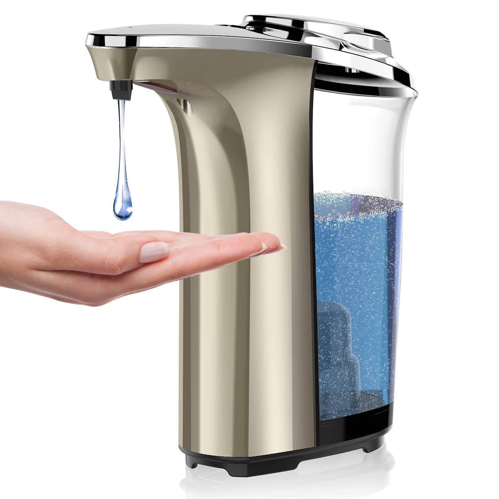 Buy now Automatic Soap Dispenser, Touchless Dish Soap Dispenser 17oz/500ml with Infrared Sensor, 5 Adjustable Soap Levels, Liquid Dispenser for Bathroom Kitchen (Silver) at indiglob india