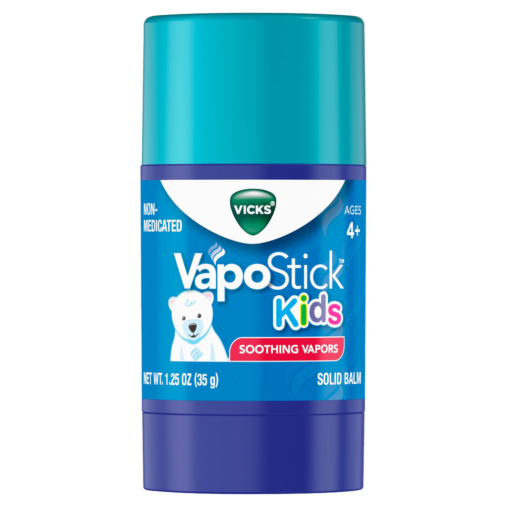 Buy now Vicks VapoStick Kids, Solid Balm, No Mess, for Kids Ages 4+ Soothing Non-Medicated Vicks Vapors, Easy-to-Use No-Touch Applicator, Lightweight Feel, 1.25oz x 2 at indiglob india
