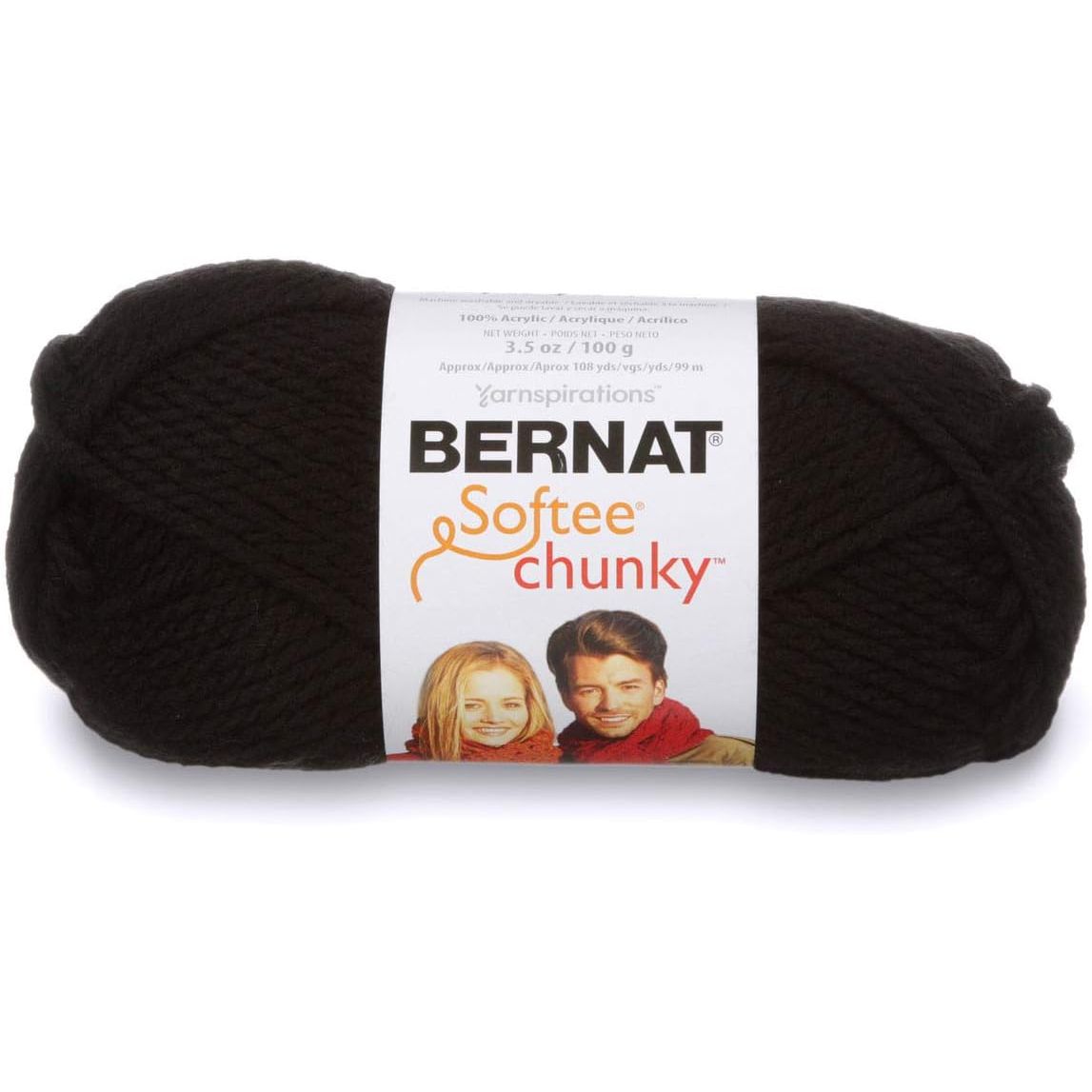Buy now Bernat Softee Chunky Yarn, 3.5 Oz, Gauge 6 Super Bulky, Grey Heather Pack of 1 Black at indiglob india