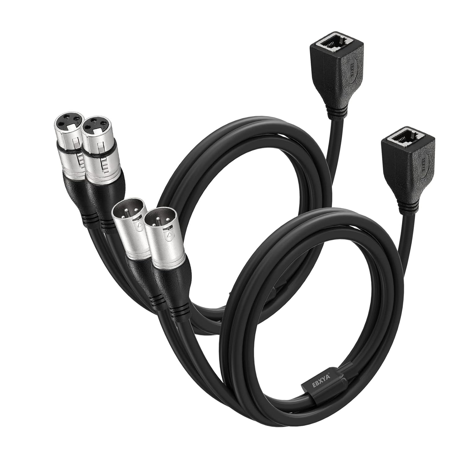 Buy now EBXYA DMX XLR 3 Pin Y Splitter to RJ45 Cable - RJ45 to Dual XLR Male & Dual Female Cable for Stage and Recording Studio 1 Pair(3 Feet) at indiglob india