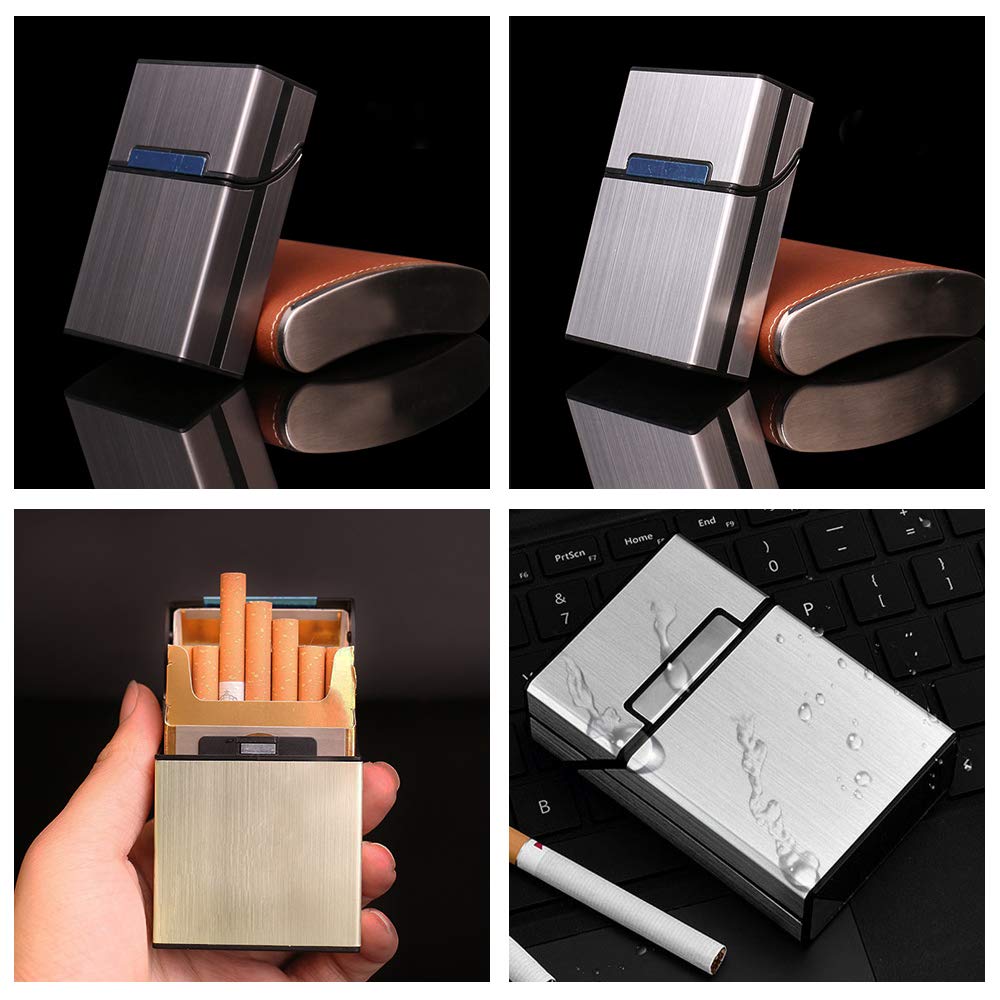Buy now 3 Pcs Metal Cigarette Box/Case (20 Capacities) - Cigarette Cigar Protective Cover Box - Brushed Aluminum Cigarette Case, Hard Box with Solid Magnetic Flip Top Closure (3 Colors, for Men) at indiglob india