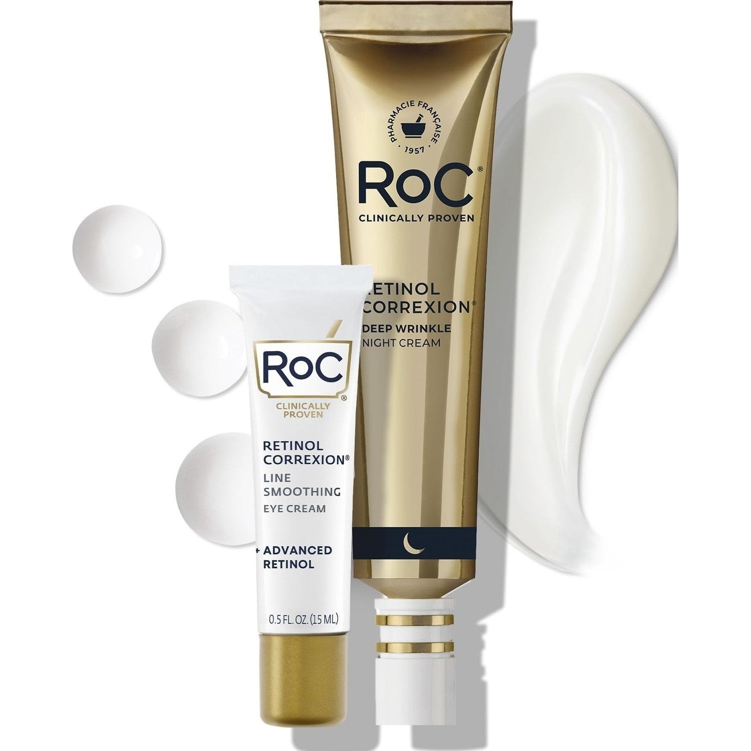 RoC Retinol Correxion Under Eye Cream for Dark Circles & Puffiness, 0.50z | Anti-Aging Retinol Eye Treatment, Clinically Proven, Daily Wrinkle Cream for Women & Men, Absorbs Fast, packaging may vary
