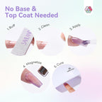 SAVILAND's One-Step Gel Nail Polish Pens show an easy application process without base or top coat required. Premium imported quality.